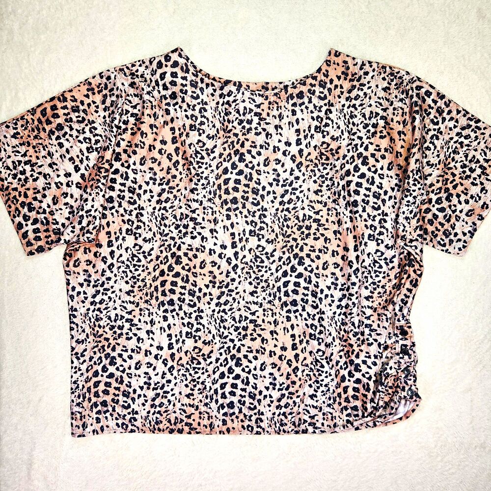 Vintage Tiger Lily Women's Plus 44 Dolman Top Animal Print Knit Stretch